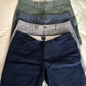 J. Crew Men's Flat Front Shorts - Navy, Gray, Blue, Green